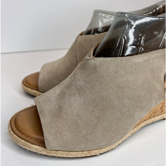 Franco Sarto Womens Julien Open Toe Suede Wedges Sz 10M Suede Taupe Worn 1X! - Picture 9 of 14